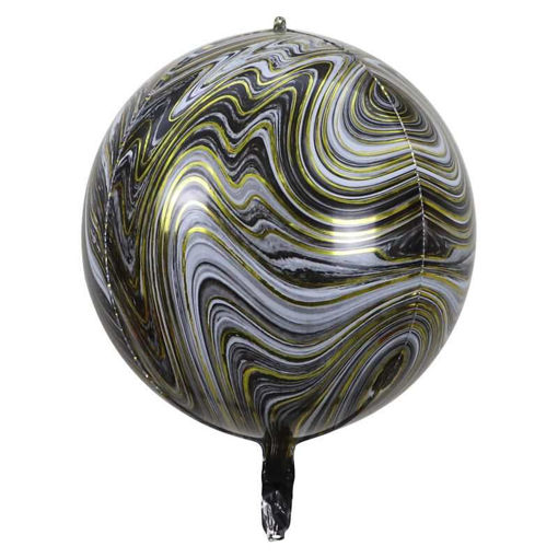 Picture of MARBLE ORB FOIL BALLOON BLACK 22INCH